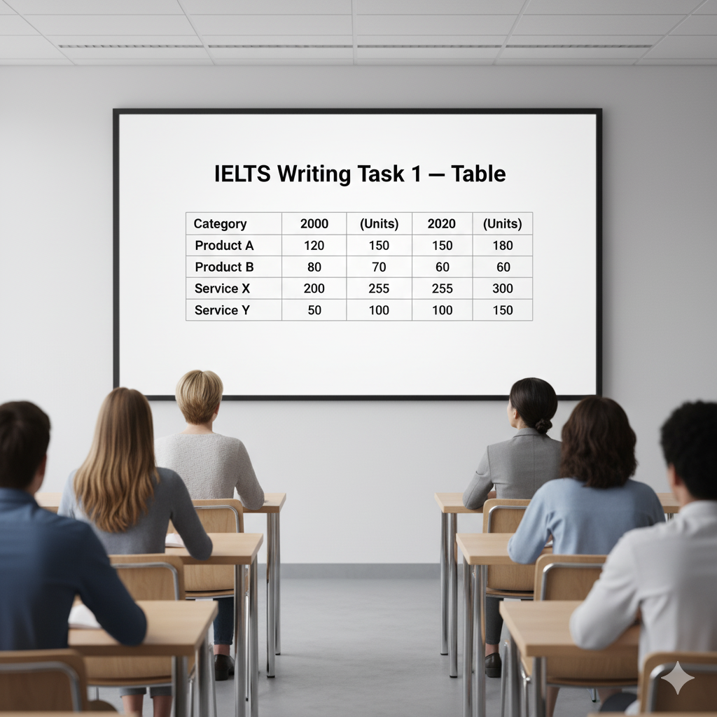 How to Write IELTS Task 1 Table: Full Guide with Structure, Vocabulary, Model Answers & Exercises