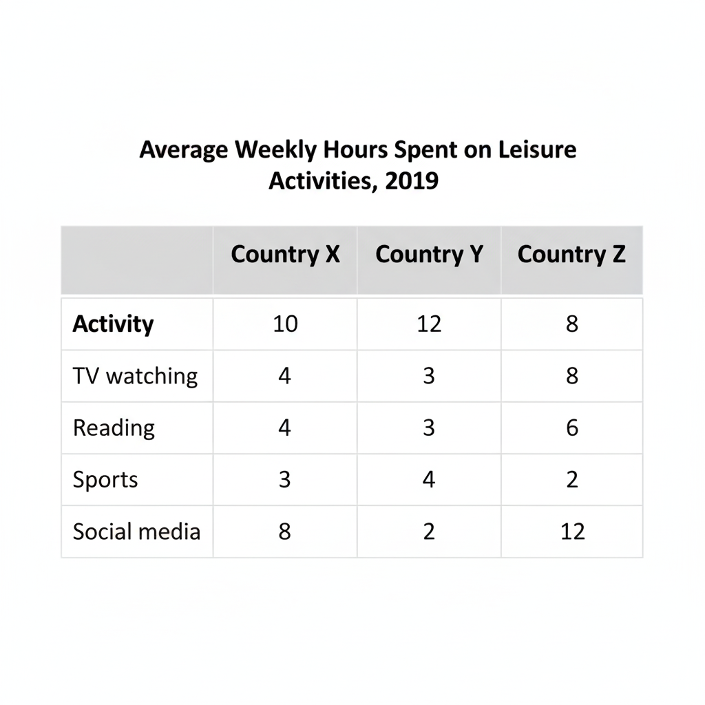 average weekly hourse spend on leisure