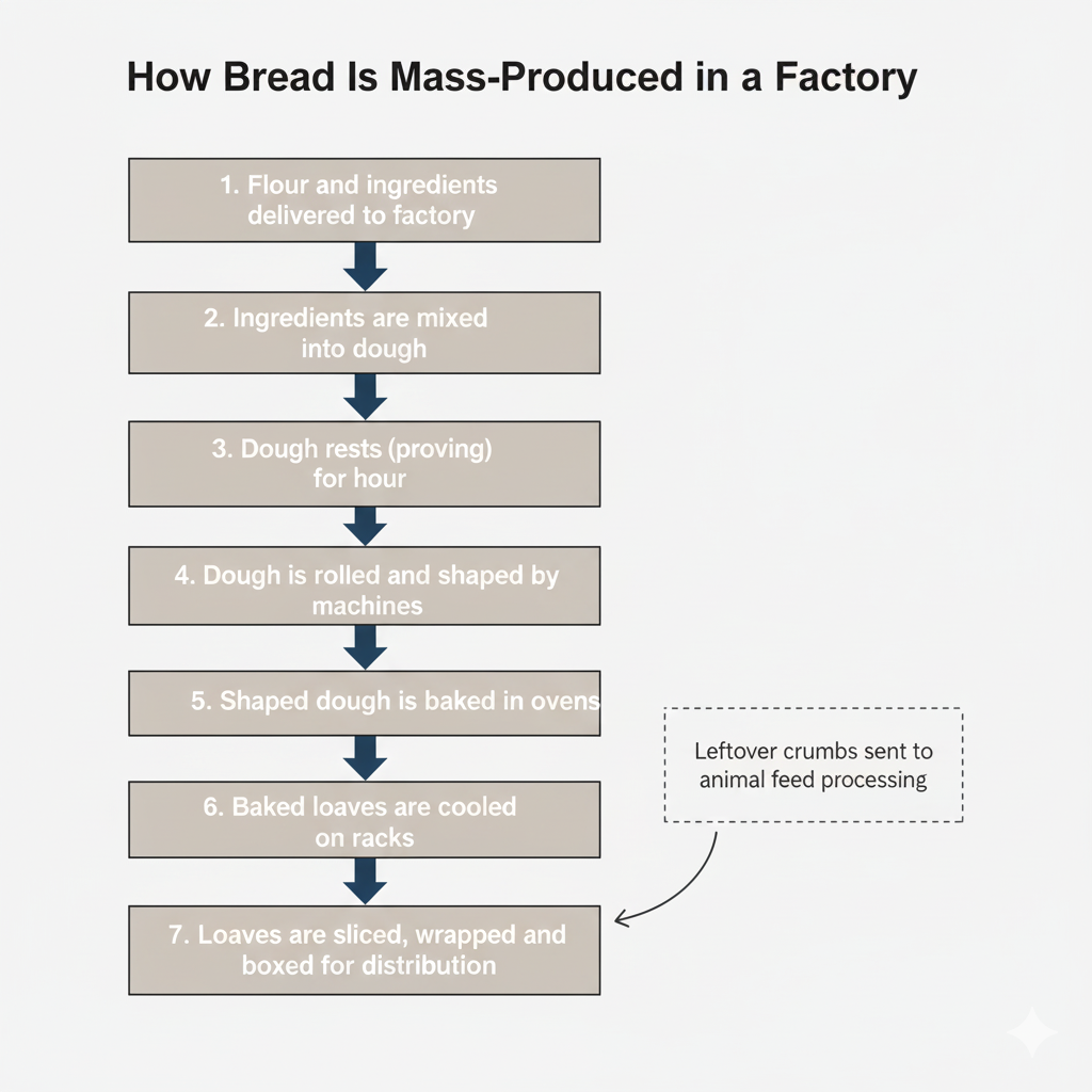 ielts task 1 process of bread production ielts task 1 prcess flow chart