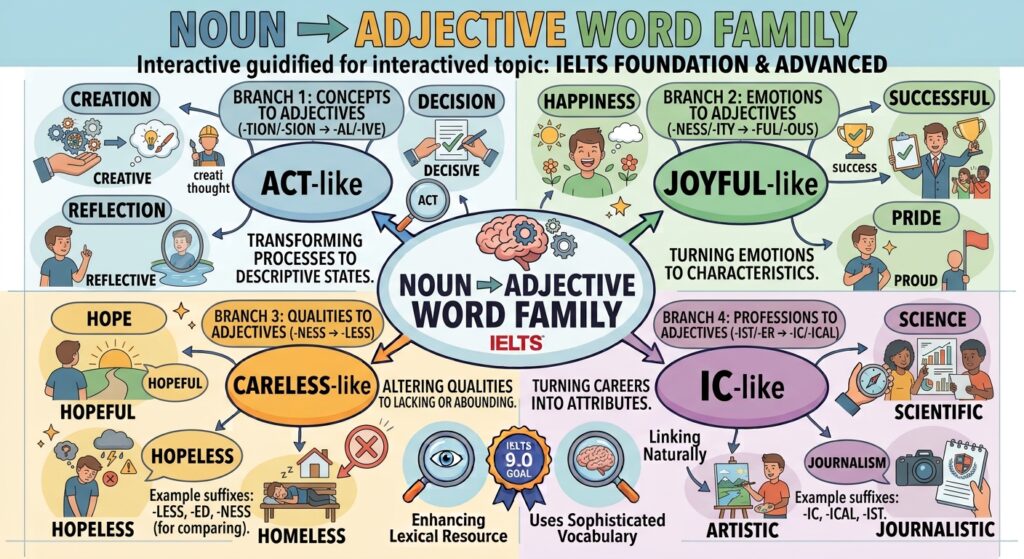 Noun to adjective